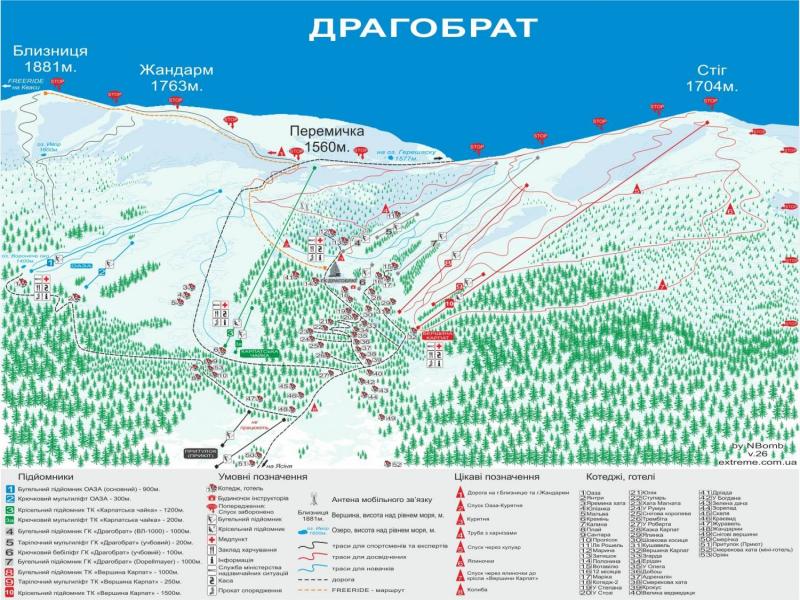 Карта трас Драгобрат